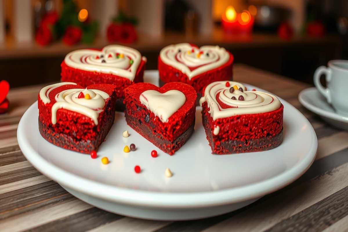 Cuoricini di red velvet: scopri la ricetta dei brownies irresistibili a doppia consistenza