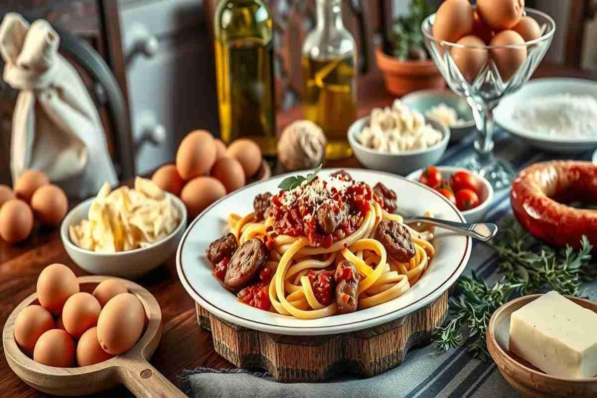 Il pranzo della domenica laziale: scopri le tagliatelle al ragù di salsiccia