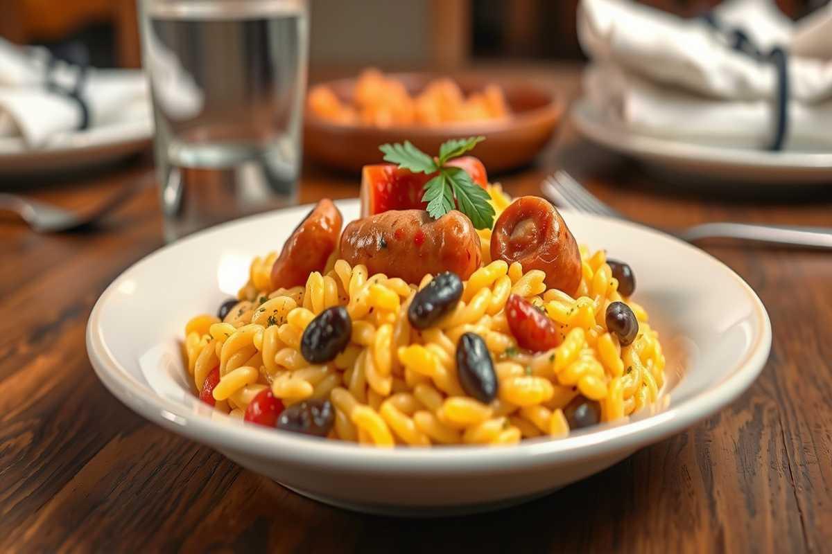 Risotto allo zafferano: un abbinamento sorprendente con salsiccia e fagioli