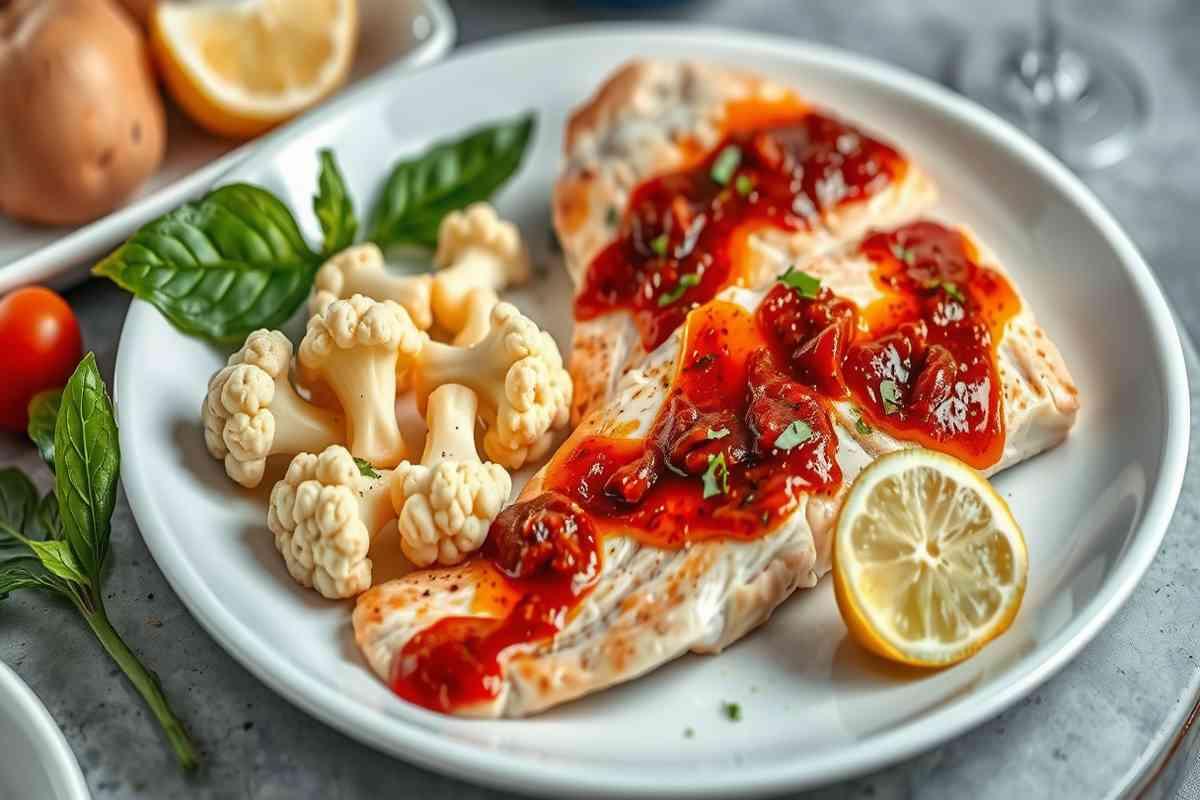 Un abbinamento sorprendente: ricciola e cavolfiore con pesto di pomodori secchi