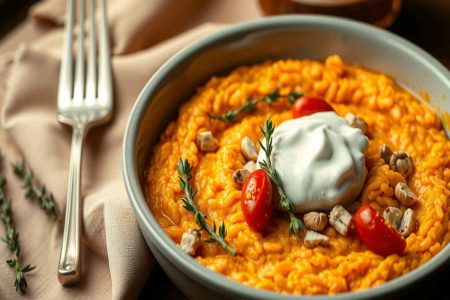 Un risotto cremoso con carote e gorgonzola da provare subito