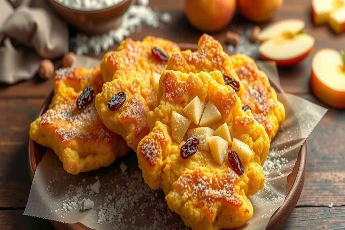 Deliziose frittelle di polenta dorate con un tocco di uvetta