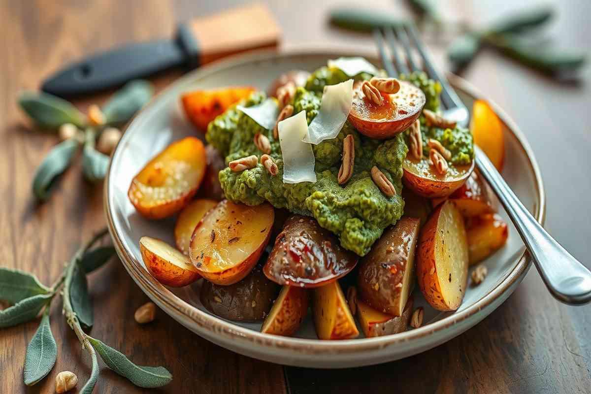 Patate arrosto reinventate: scopri il delizioso pesto di verza, grano saraceno e casera