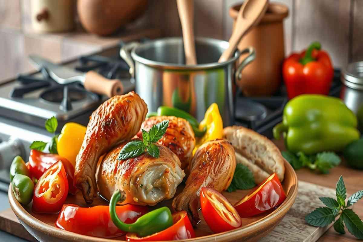 Pollo con peperoni: un viaggio nei sapori della tradizione rustica